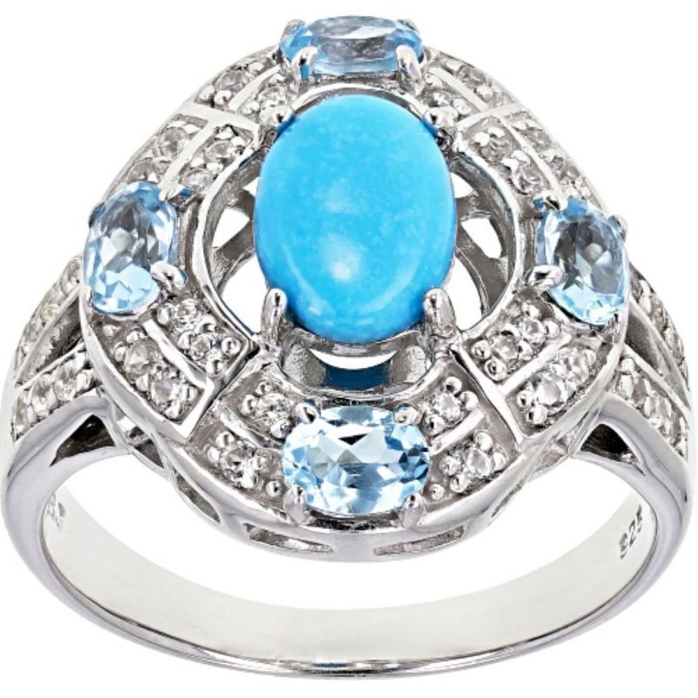 Sleeping Beauty Turquoise, Swiss Blue Topaz&Zircon